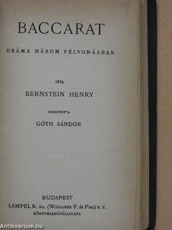 A tolvaj/Az ostrom/Baccarat/Kerülő út/Sámson