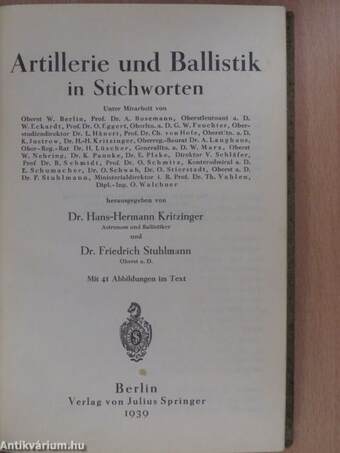 Artillerie und Ballistik in Stichworten