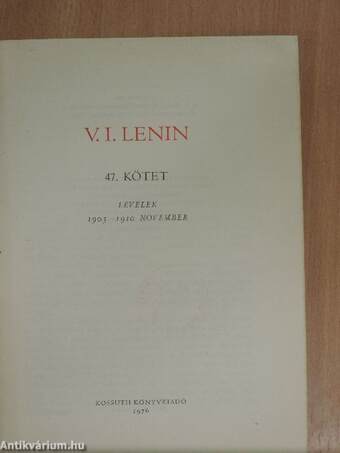 V. I. Lenin összes művei 47.