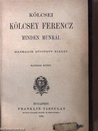 Kölcsei Kölcsey Ferencz minden munkái 6-7.