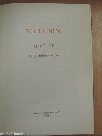 V. I. Lenin összes művei 11.