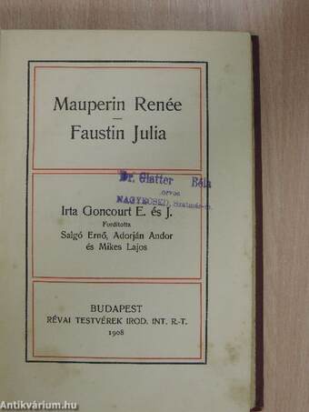 Mauperin Renée/Faustin Julia