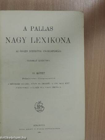 A Pallas Nagy Lexikona III. (töredék)