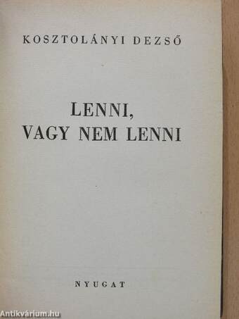 Lenni, vagy nem lenni