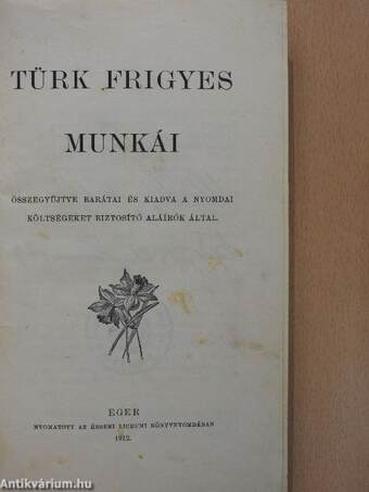 Türk Frigyes munkái