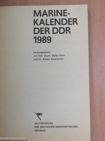 Marinekalender der DDR 1989