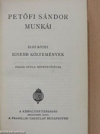 Petőfi Sándor munkái I-IV.