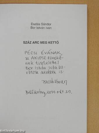 Száz arc meg kettő (dedikált példány)