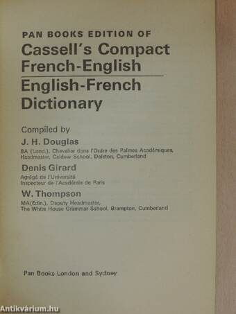 Cassell's Compact French-English/English-French Dictionary