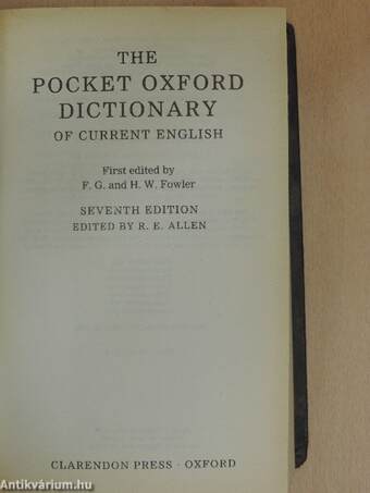 The Pocket Oxford Dictionary of Current English