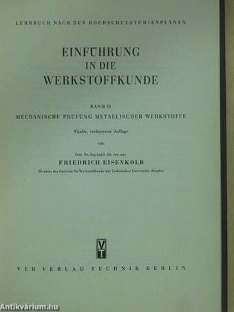 Einführung in die Werkstoffkunde II.