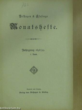 Velhagen & Klasings Monatshefte 1898/99. I-II. (gótbetűs)