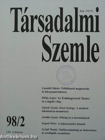 Társadalmi Szemle 1998. február