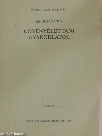 Növényélettani gyakorlatok