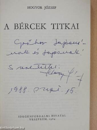 A bércek titkai (dedikált példány)