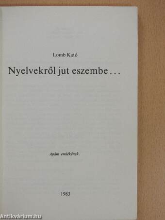 ...nyelvekről jut eszembe... (dedikált példány)