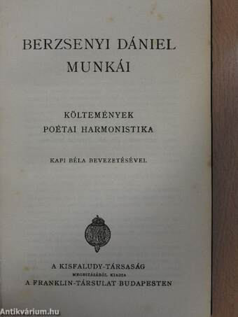 Berzsenyi Dániel munkái