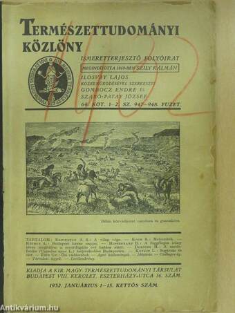 Természettudományi Közlöny 1932. január-december