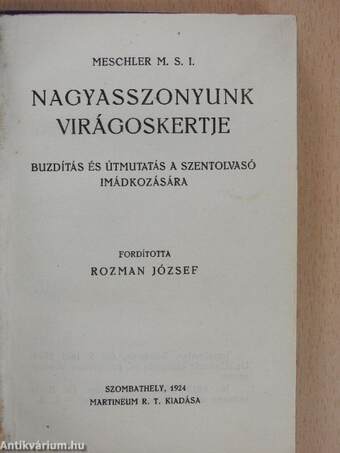 Nagyasszonyunk virágoskertje