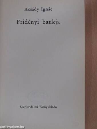 Fridényi bankja