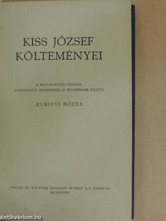 Kiss József költeményei