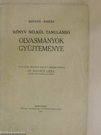 Könyv nélkül tanulandó olvasmányok gyüjteménye