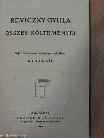 Reviczky Gyula összes költeményei