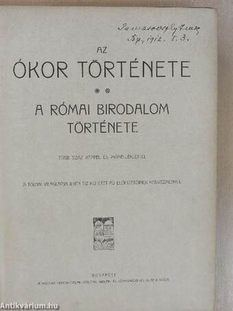 Tolnai Világtörténelme - Az ókor története II. (töredék)