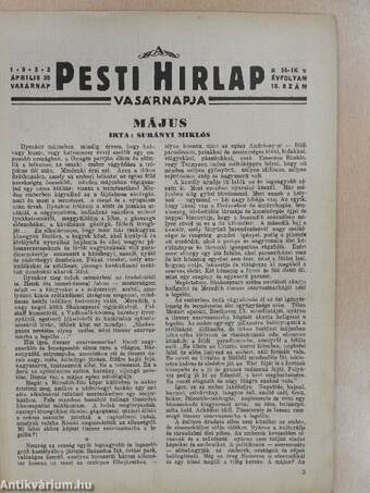 A Pesti Hirlap Vasárnapja 1933. április 30.