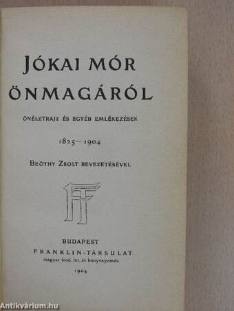 Jókai Mór önmagáról