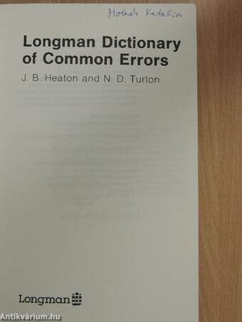 Longman Dictionary of Common Errors