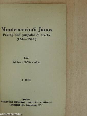 Montecorvinói János