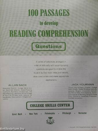 100 passages to develop reading comprehension - Reading/Questions