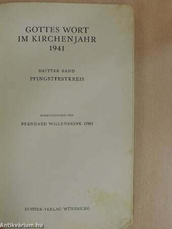 Gottes Wort im Kirchenjahr 1941 III.