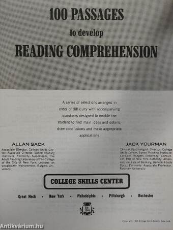 100 passages to develop reading comprehension - Reading/Questions