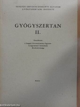 Gyógyszertan II.