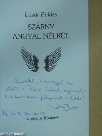 Szárny angyal nélkül (dedikált példány)