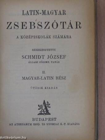 Latin-magyar zsebszótár II.