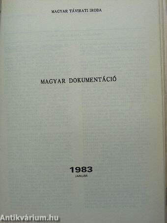 MTI magyar dokumentáció 1983. január-december