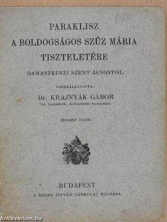 Paraklisz a boldogságos Szűz Mária tiszteletére