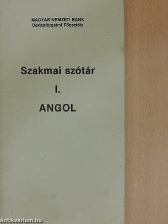 Szakmai szótár I.