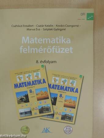 Matematika felmérőfüzet 8.