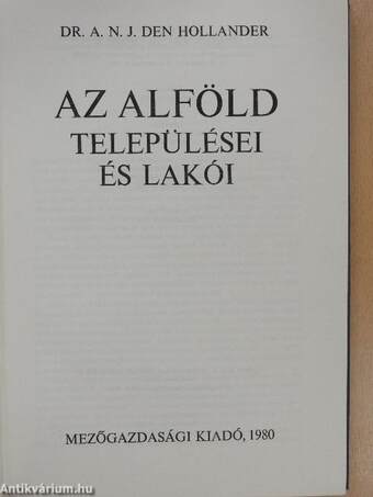 Az Alföld települései és lakói