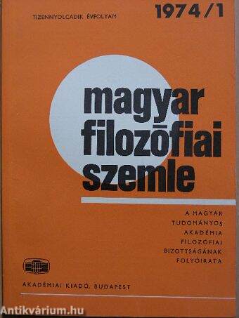 Magyar Filozófiai Szemle 1974/1.