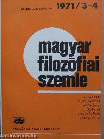 Magyar Filozófiai Szemle 1971/3-4
