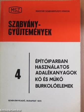 Építőiparban használatos adalékanyagok/Kő és műkő/Burkolóelemek