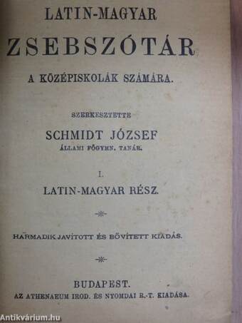 Latin-magyar zsebszótár I.