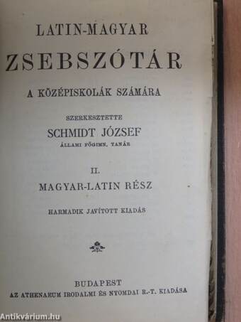 Latin-magyar zsebszótár II.