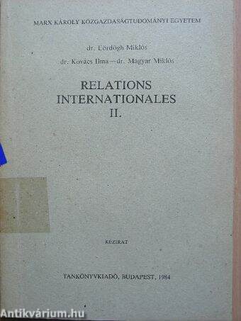 Relations Internationales II.