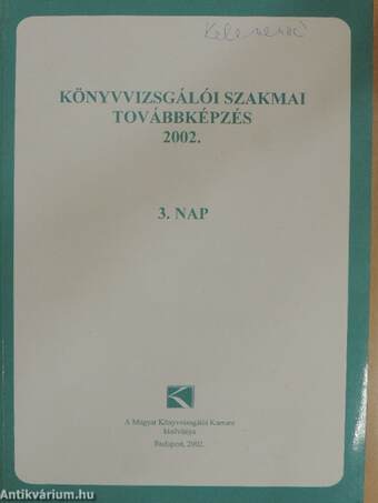 Könyvvizsgálói szakmai továbbképzés 2002.